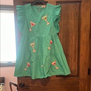 Peach Love California Happy Hour Martini Mini Dress SZ L